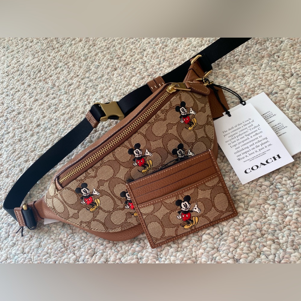 Coach Mickey Mouse Belt-bag and ID Card Case Set